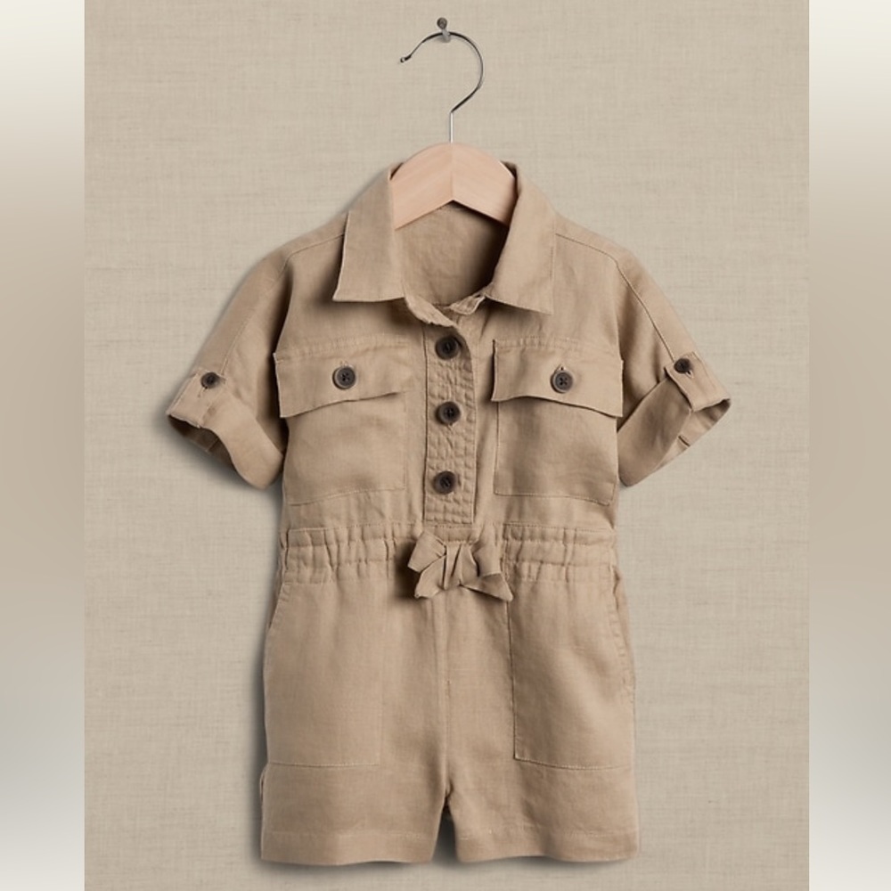 New with tags Banana Republic Baby 100% Linen romper